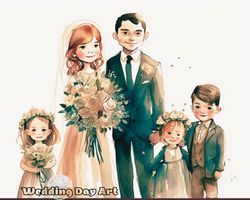 wedding day watercolor art