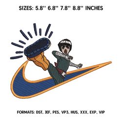 nike rock lee embroidery design file pes. anime naruto embroidery design. machine embroidery pattern, anime pes design