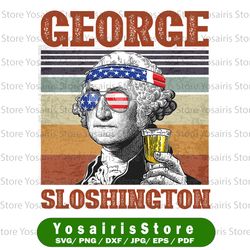 george sloshingtom png, presidents drinking, american flag bandana, retro vintage summer 4th of july