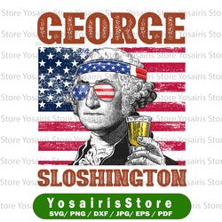 george sloshingtom png, presidents drinking, american flag bandana, retro vintage summer 4th of july,