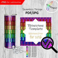 diamond rhinestone tumbler template 20oz /ss16-4mm - 46