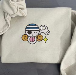 nami embroidered crewneck, one piece embroidered sweatshirt, inspired embroidered manga anime hoodie