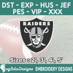 las vegas raiders machine embroidery design, 4 sizes embroidery machine designs, nfl embroidery, football embroidery