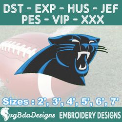 carolina panthers machine embroidery design, 6 sizes embroidery machine designs, nfl embroidery, football embroidery