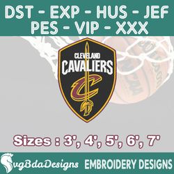 cleveland cavaliers machine embroidery design, 5 sizes embroidery machine designs, nba embroidery, basketball embroidery