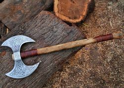 double headed vikings axe, custom handmade double handed axe, forged axe, handmade forged vikings axe