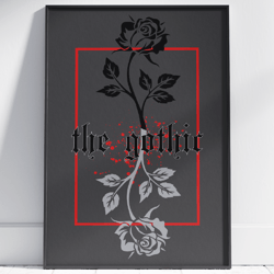 gothic rose wall art  rose painting by stainles