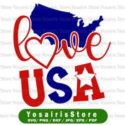 love usa svg, independence day svg, fourth of july svg, usa svg, america svg,4th of july png eps dxf jpg