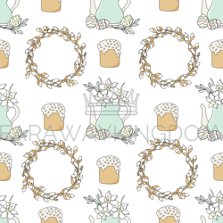 narcissus easter holiday vector illustration seamless pattern
