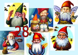 scrapbooking postcard set pocket card - gnome beekeeper -2