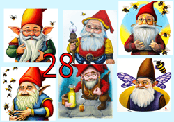 scrapbooking postcard set pocket card - gnome beekeeper -4