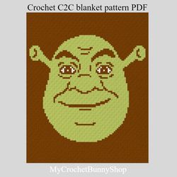 crochet c2c shrek graphgan blanket pattern pdf download