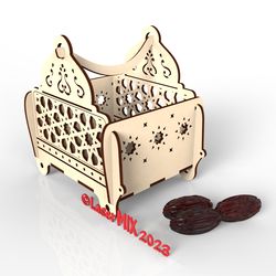 Gift basket for Ramadan Mubarak. Islamic laser SVG DXF cutting digital files. Eid Mubarak vector laser  design files.