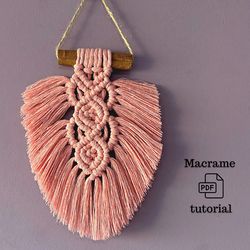 feather macrame pattern / leaf tutorial / step by step diy / macrame wall hanging pattern pdf / easy macrame decor