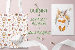 fall squirrel clip art patterns