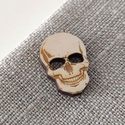 wood engraved skull buttoms set of 20, gothic buttons, witch embellishment, horror buttons