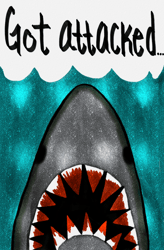 shark attack graphic art