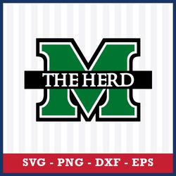 logo marshall thundering herd svg, ncaa logo svg, sport svg, png dxf eps digital file