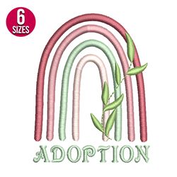 adoption rainbow embroidery design, digital embroidery, instant download