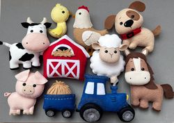 diy farmhouse, farm animals   ornament felt pattern  farm animals   felt pattern