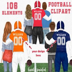 football player clipart: "couples clipart" sports clipart american football football player gift custom portrait sublima