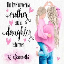 mom and daughter clipart: "mother clipart" best mom clipart mother's day clipart sublimation clipart customizable clipar