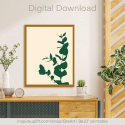 eucalyptus wall art printable, printable posters black and white, printable wall art, digital wall art, printable poster