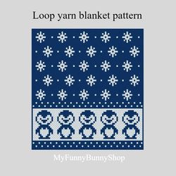 loop yarn penguins boarder blanket pattern pdf