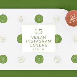 vegan instagram highlights minimal icons / instagram story covers / social media icons / modern branding kit