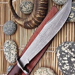Handmade Carbon Steel Drop Point Knife High Polish Wood Hand - Inspire  Uplift