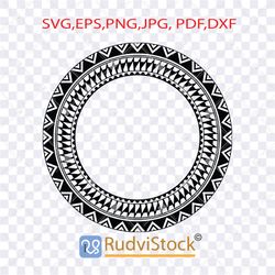 Polynesian circle frame design / Samoan circle frame tribal