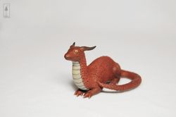 red dragon air dry clay figurine