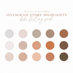 instagram story highlights cover / boho highlights / solid covers / warm icons
