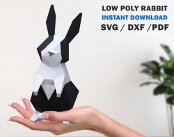 banny gift wall decor for home , pdf template, low poly, paper rabbit, diy, digital, handmade