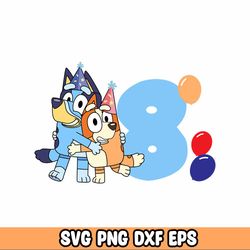 bluey friends png, bluey family party png, bluey birthday png, bluey party png, bluey party decorations