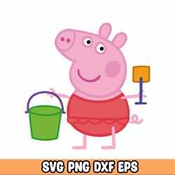 peppa pig svg png, layered svg, cricut cutting file, instant download