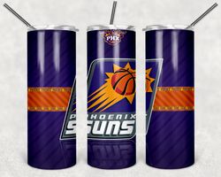 phoenix suns tumbler wrap design - jpeg & png - sublimation printing - nba - basketball - 20oz skinny tumbler