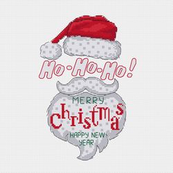 ho-ho-ho pdf cross stitch pattern christmas decoration cozy winter  happy new year pattern santa pattern christmas santa