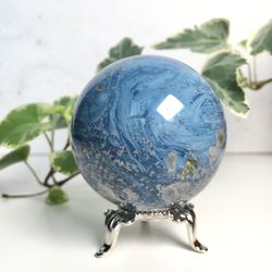 tengizite sphere 52 mm shaitanite stone ball blue dragon glass mineral sphere by uralmountansfinds