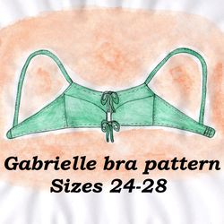 lace up bra pattern, no elastic underwear pattern, gabrielle, sizes 24-28, drawstring bra pattern, linen bra pattern