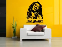 bob marley sticker, famous musician and singer, wall sticker vinyl decal mural art decor