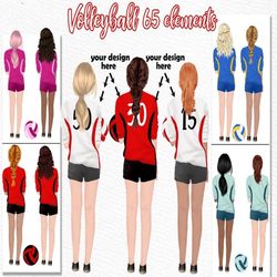 volleyball jerseys clipart: "volleyball girls" girls clipart jersey girls matching jersey volleyball design sports clipa