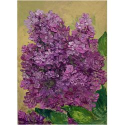 lilac painting original artwork flowers painting floral oil painting small painting purple lilac painting lilac branch