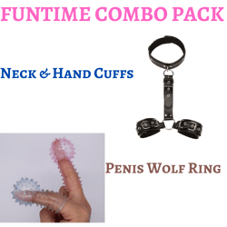 bdsm wrist bondage & wolf ring combo pack(us customers)