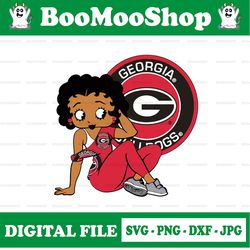 betty boop with georgia bulldogs png file, ncaa png, sublimation ready, png files for sublimation