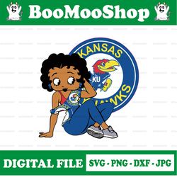 betty boop with kansas jayhawks png file, ncaa png, sublimation ready, png files for sublimation,printing dtg printing