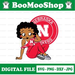 betty boop with nebraska huskers png file, ncaa png, sublimation ready, png files for sublimation,printing