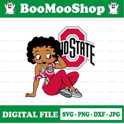 betty boop with ohio state buckeyes png file, ncaa png, sublimation ready, png files for sublimation,printing dtg printi