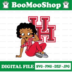 betty boop with houston cougars png file, ncaa png, sublimation ready, png files for sublimation,printing dtg printing
