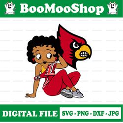 betty boop with louisville cardinals png file, ncaa png, sublimation ready, png files for sublimation,printing dtg print